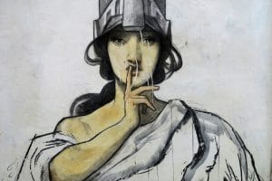 graffiti femme silence street art