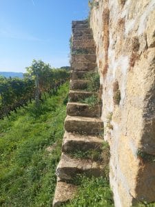Escalier en pierre de taille, à Cortaillod