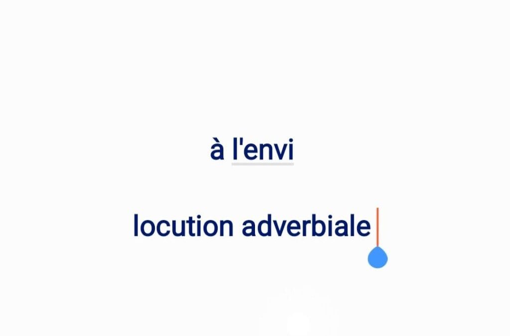 À l&rsquo;envi